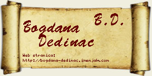 Bogdana Dedinac vizit kartica